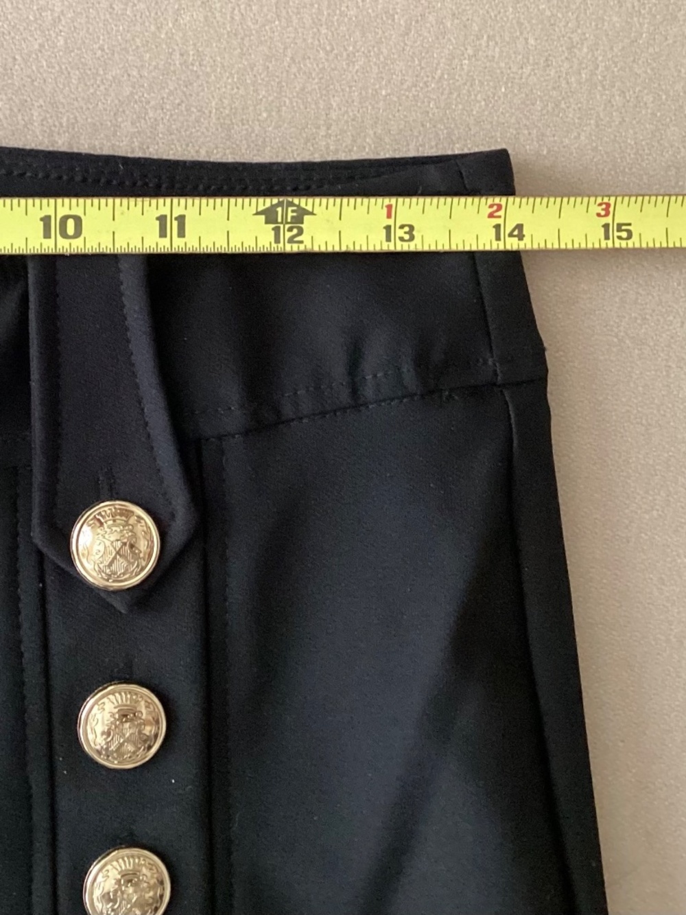 RACHEL ZOE BLACK PULL ON PANTS WITH VERTICAL ROWS OF GOLD BUTTONS SIZE 2 - Picture 12 of 12